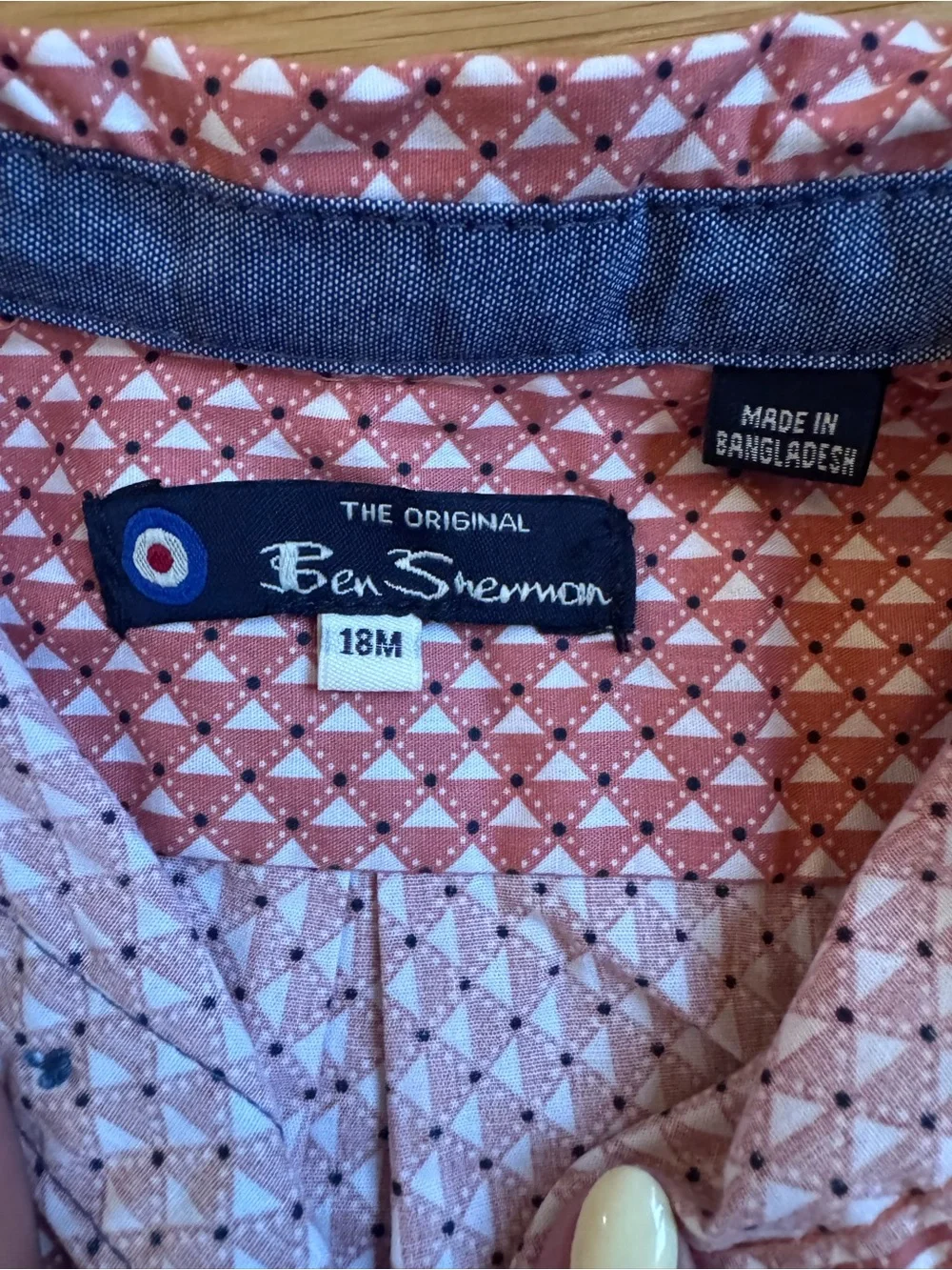 Ben Sherman Red Geometric Short-Sleeve Button-Down